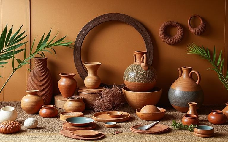 A beautiful collection of various finished handicraft items displayed attractively