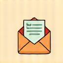 Icon representing an email arriving in an inbox or a confirmation message