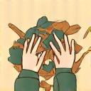 Icon representing crafting activity, showing hands working with tools or materials